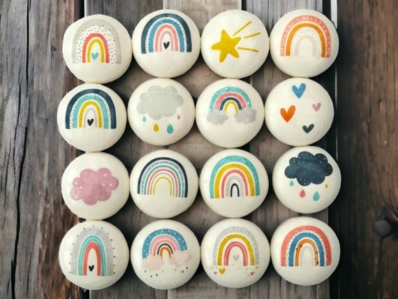 cute dresser knobs for nursery Jamjam 8Pack 1.8" Wooden Boho Nursery Kids Dresser Drawer Pulls Cute Cabinet Furniture Decorative Knobs