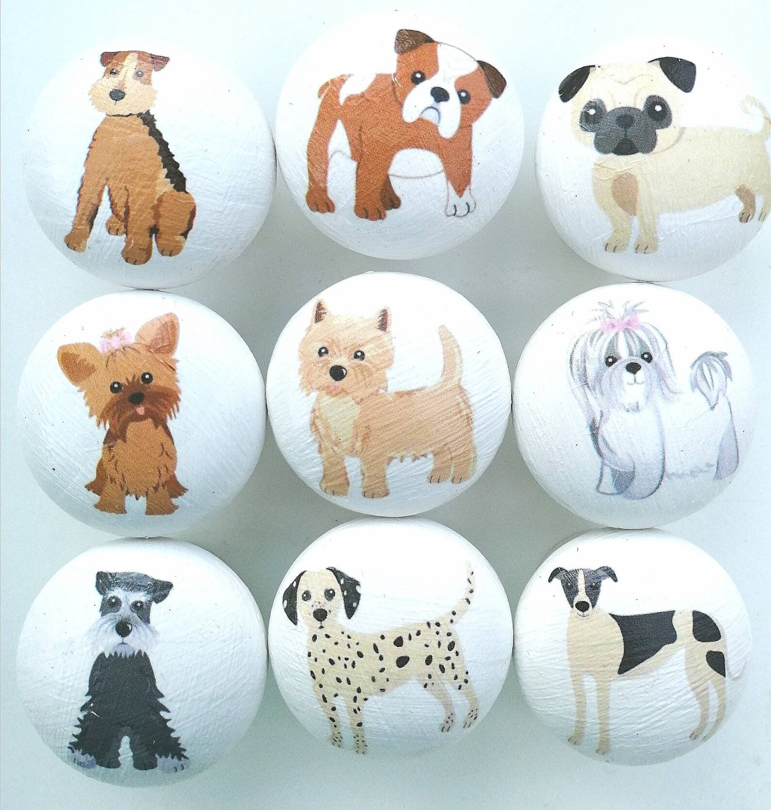 Dog Door Knobs Handmade 40mm Wooden Drawer Knobs With Cute Etsy UK