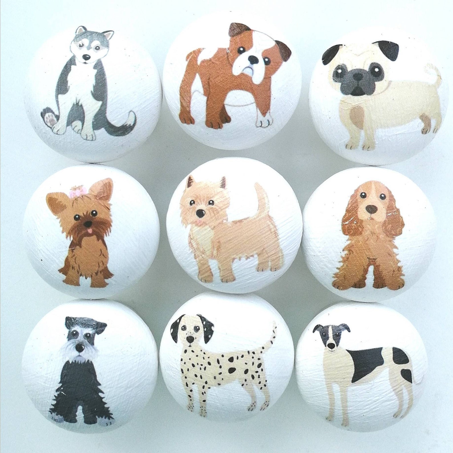 Dog door knob.Handmade wooden drawer knobs with dog breed Etsy