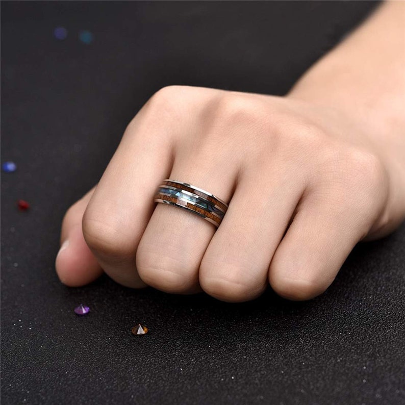 wood ring bentwood ring titanium wood ring nature ring wooden ring fathers day gift wood engagement ring handmade jewelry