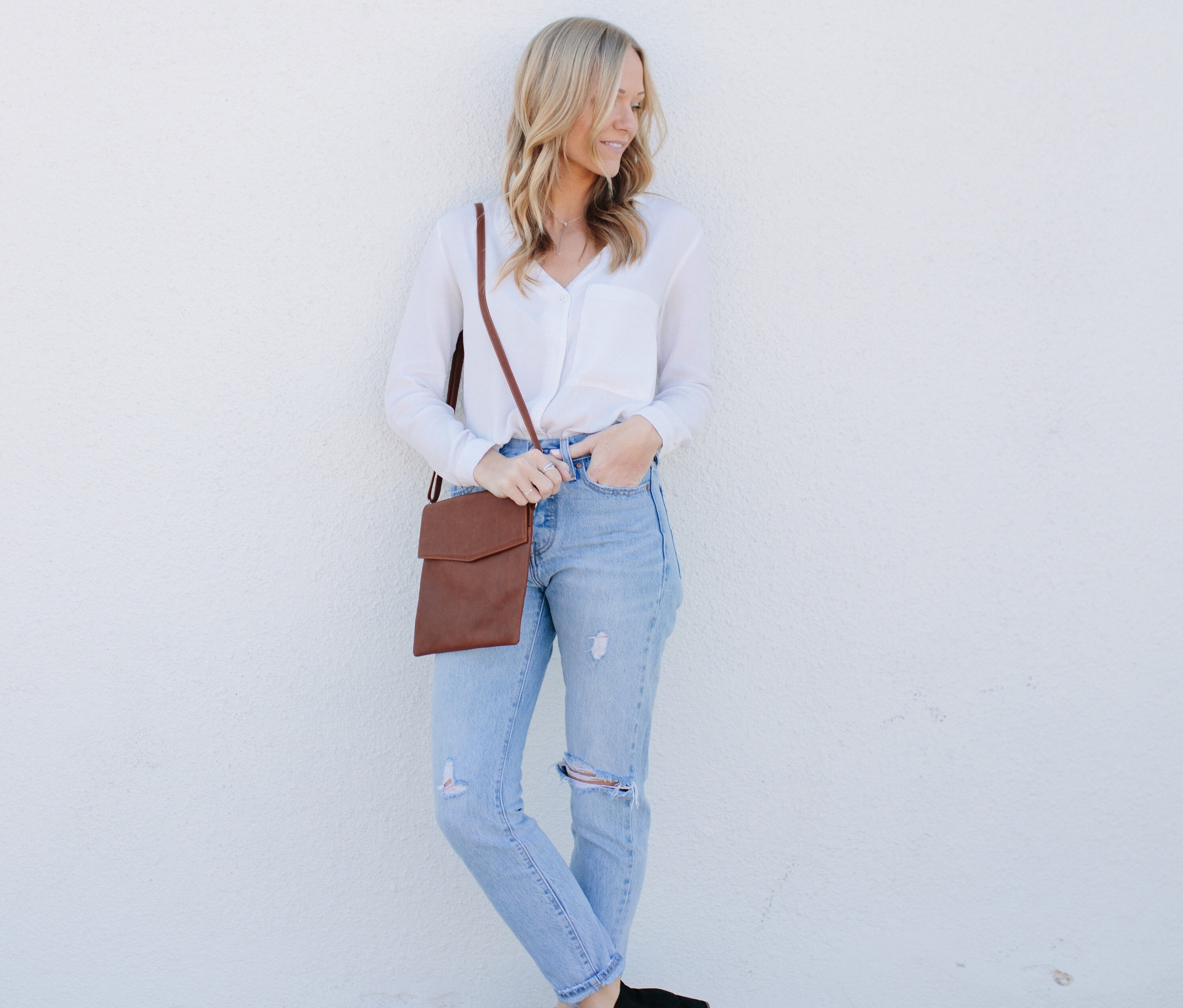 Brown Quilted Crossbody Bag