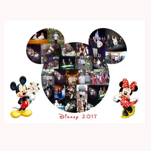 Customised Mickey Mouse Photo Collage Florida Memories Disney Minnie Personalised Memory Collage A3 Print Only