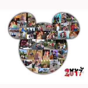 Customised Mickey Mouse Photo Collage Florida Holiday Minnie Memories Unique Gift A3 Print Only