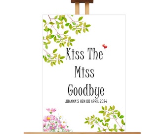 Personalised kiss the miss goodbye style keepsake | bachelorette / bridal party or shower | hen party favours | bride to be hen do