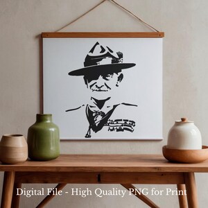 Robert Baden-Powell, in Jpg Png SVG, DXF, EPS, for Cricut & Silhouette, plotter, Baden-Powell scout chief Cutting file