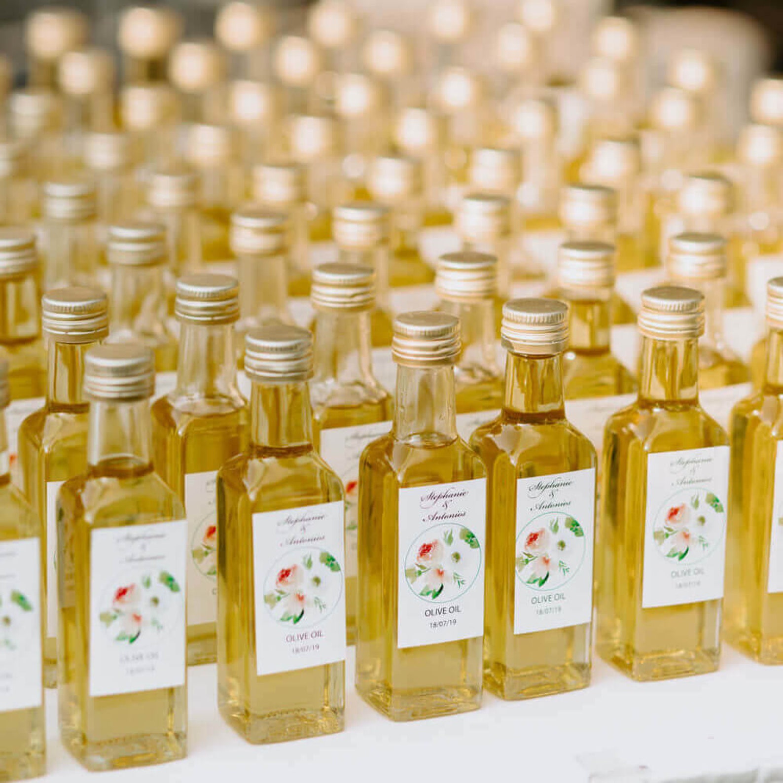 MINI 2oz Greek Olive Oil Bomboniere, Wedding Olive Oil Favors, Olive