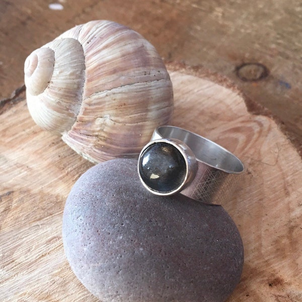 Black Moonstone Ring