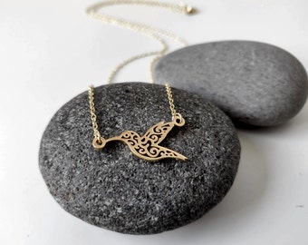 Hummingbird Necklace | Bird Pendant | Dainty Bird Necklace | Tiny Hummingbird | Birthday Gift | Gift for Her | Bridesmaid Gift | Sister Gift