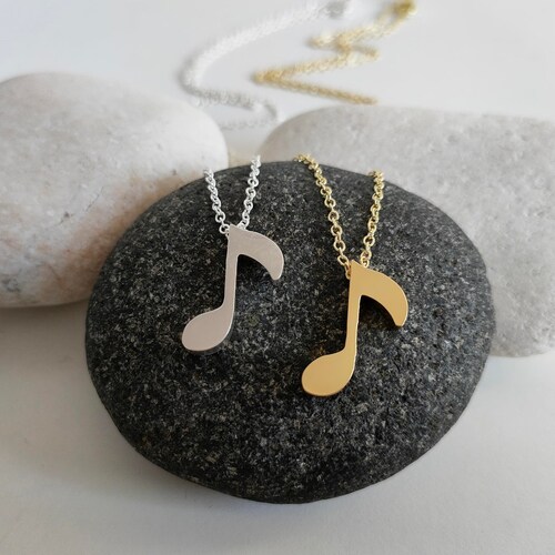 Music Note Necklace Music Jewelry Best Friend Gift Etsy