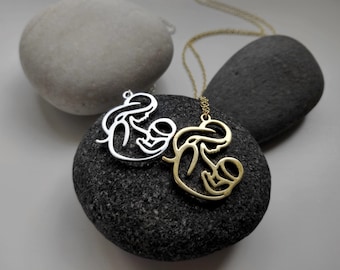 Mother Child Pendant Necklace | New Mom Gift