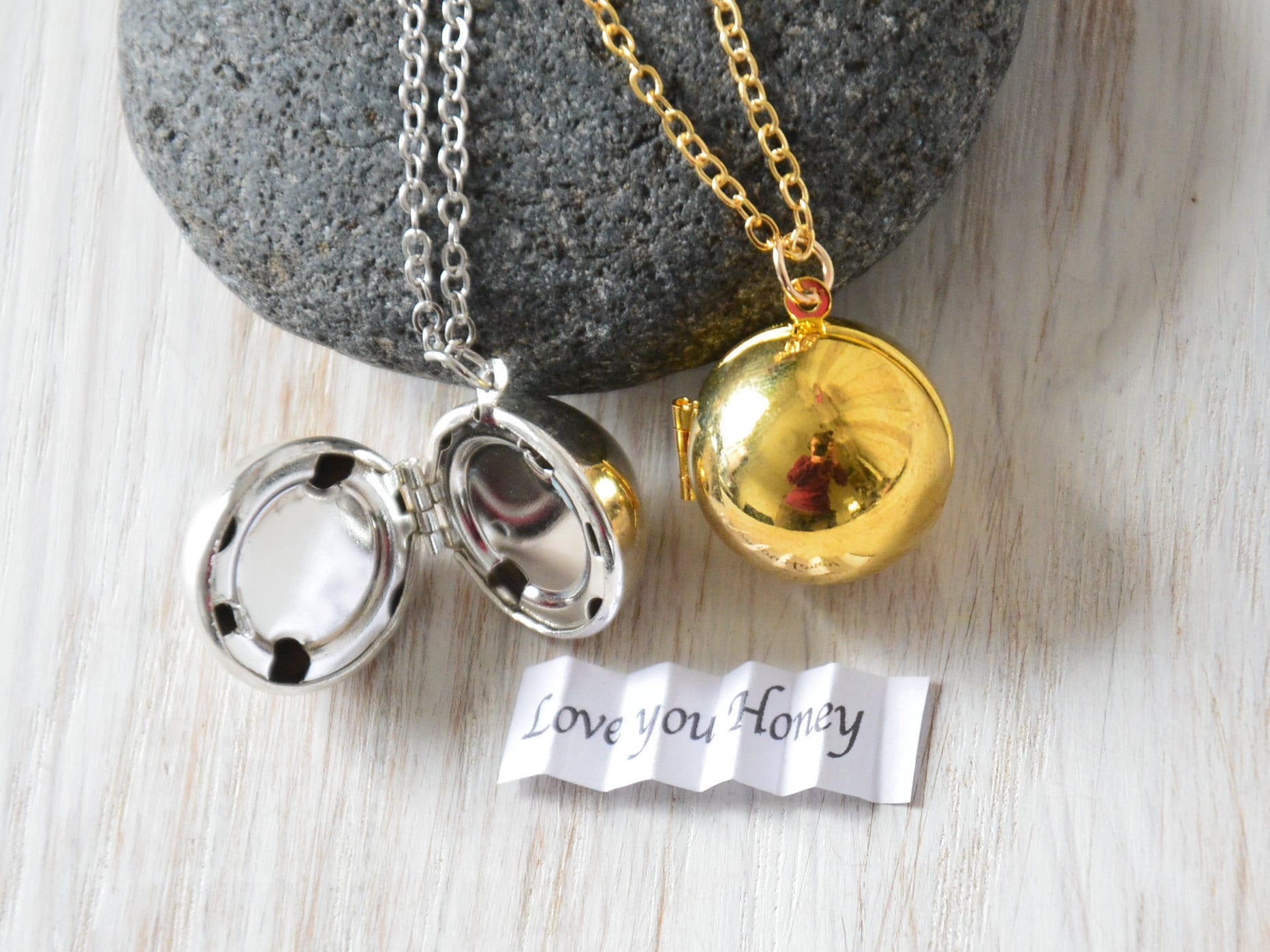 Secret Message Locket Ball Necklace Locket Necklace Secret Message Gift for Her Love Friendship Wedding Bridesmaid Gifts