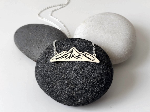 Mountain Necklace, Alps Map Pendant, Hiking Jewelry