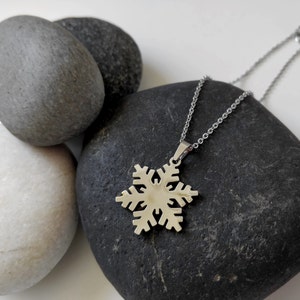 Collana invernale, Collana di fiocchi di neve, Ciondolo di fiocchi di neve d&#39;argento, regalo di San Valentino, Regalo segreto di Babbo Natale, Collana, Gioielli congelati, Regalo per lei