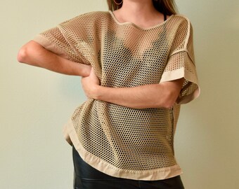 tan mesh top