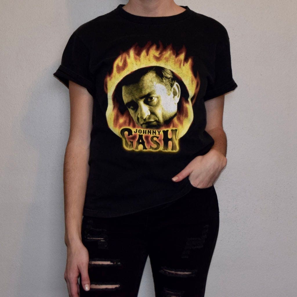 Johnny cash ring of fire t shirt Clearance