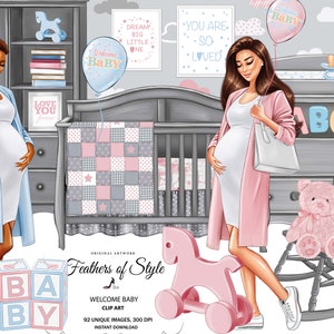 Clipart de maternidade, clipart de berçário, clipart de gravidez, clipart de mulher grávida, clipart de mãe, clipart de mãe e bebê