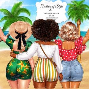 Beste Freunde Clipart, Seelen Schwestern Clipart, Besties Clipart, Freunde Clipart, Bff Clipart, Sommer Freunde Clipart, Afro Mädchen Clipart