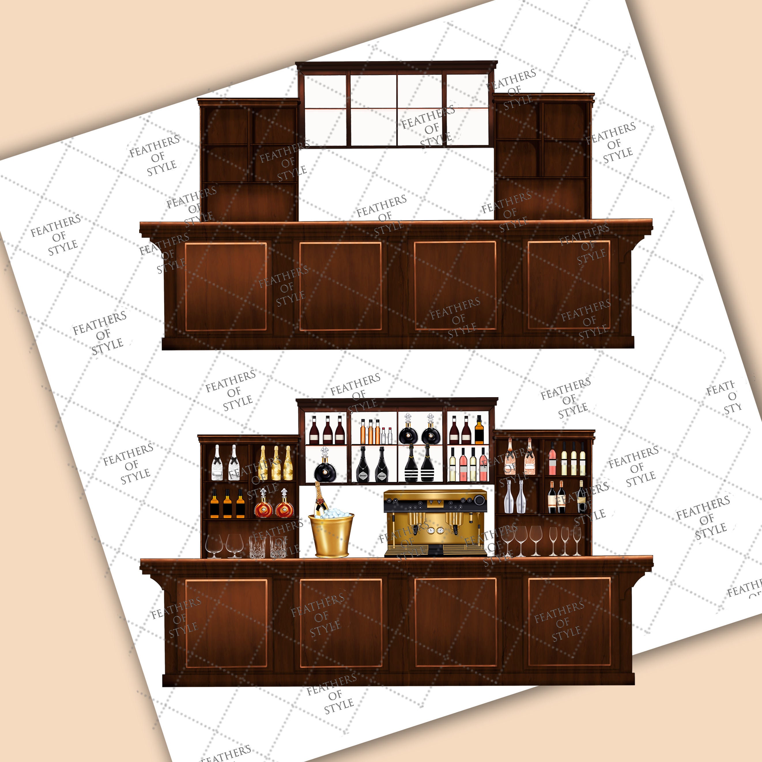 Bar Scene, Bar Illustration, Bar Clipart, Bar Background - Etsy