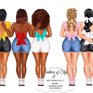 Meilleurs amis clipart, clipart Soul Sisters, clipart Besties, clipart amis, Bff clipart, clipart amis d'été, clipart filles Afro