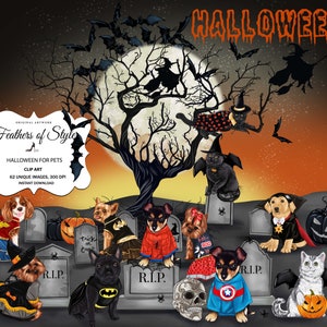 Halloween dog clipart, Pet halloween costume clipart, Halloween cat clipart, Halloween Puppy Clip art, Dog clipart, Cat clipart