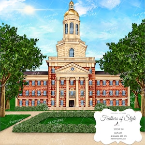 College-Szene, Schul-Clipart, Universitäts-Illustration, College-Clipart, Universitäts-Szene, Abschluss-Illustration, Abschluss-Szene