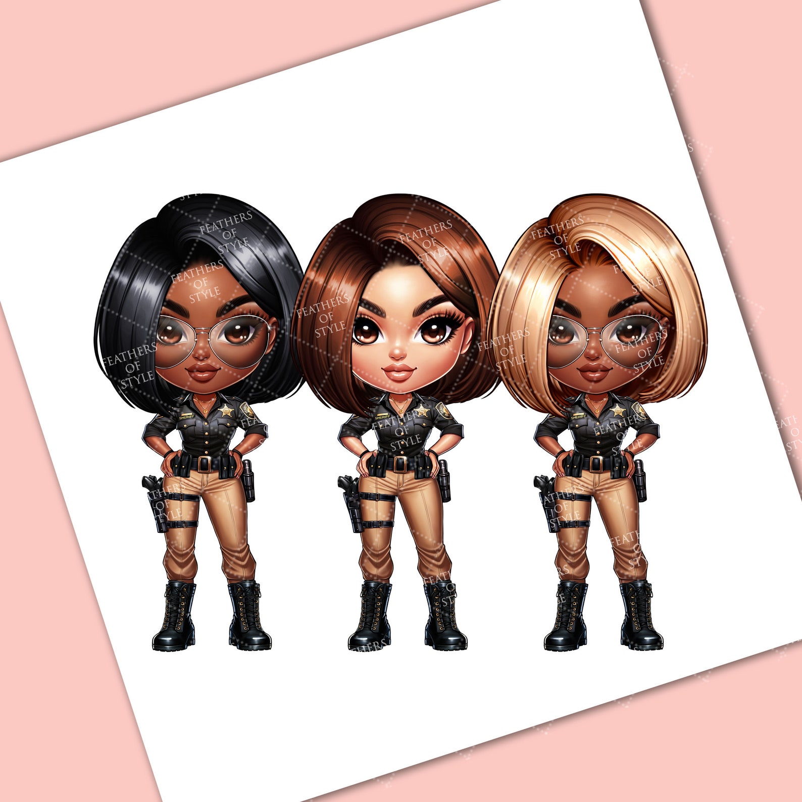 Cop Chibi Police Chibi Doll Clipart, Cop Chibi Doll Clipart, Sheriff Chibi Girl ...