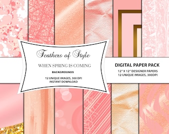 Spring Basic Papers, Spring Patterns, Spring Digital Paper, Pastel Spring, Pastel Patterns, Pastel Colors