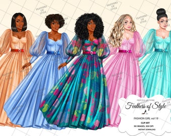 Clipart di ragazze alla moda, Illustrazioni di moda, Clipart di ragazze alla moda, Clipart di capelli naturali, Clipart afroamericane, Clipart di ragazze afro