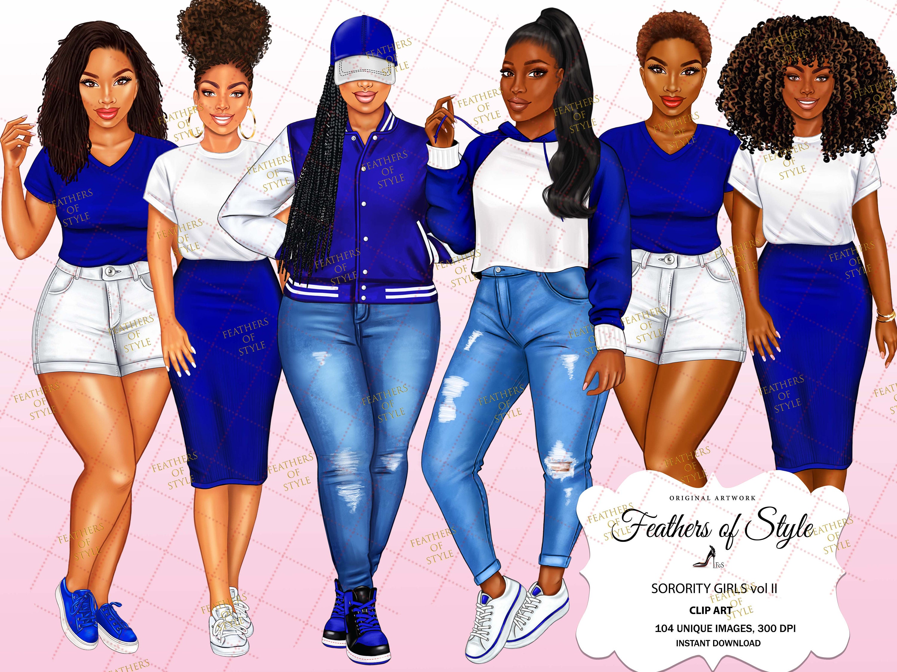 Sorority Clipart Sisterhood Clipart Afro Girls Clipart Girl - Etsy Ireland