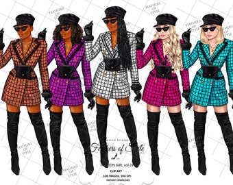 Boss Babe Clipart, Lady Boss Clipart, Planer Girl Clipart, Business Frau Clipart, Fashion Girl Clipart, Boss Girl Clipart, Afro Girl Clipart