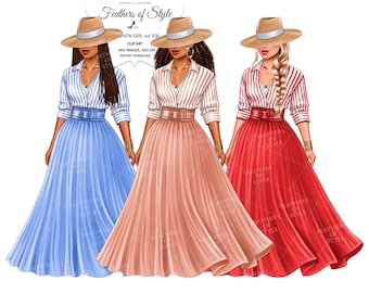 Clipart dziewczyny mody, clipart Boss Babe, Clipart dziewczyny planisty, clipart dziewczyny szefowej, Ilustracja mody