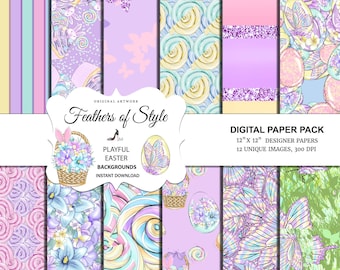 Spring Digital Paper Easter Background Spring Patterns Easter Print Background Easter Patterns Spring Scrapbook Patterns