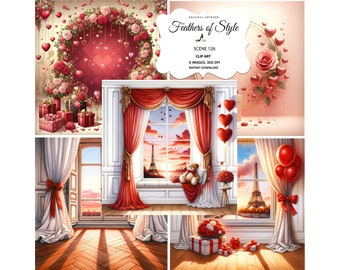 Valentine scene, Valentine illustration, Valentine day clipart, Valentine Day background, Romantic backgrounds, Romantic scene