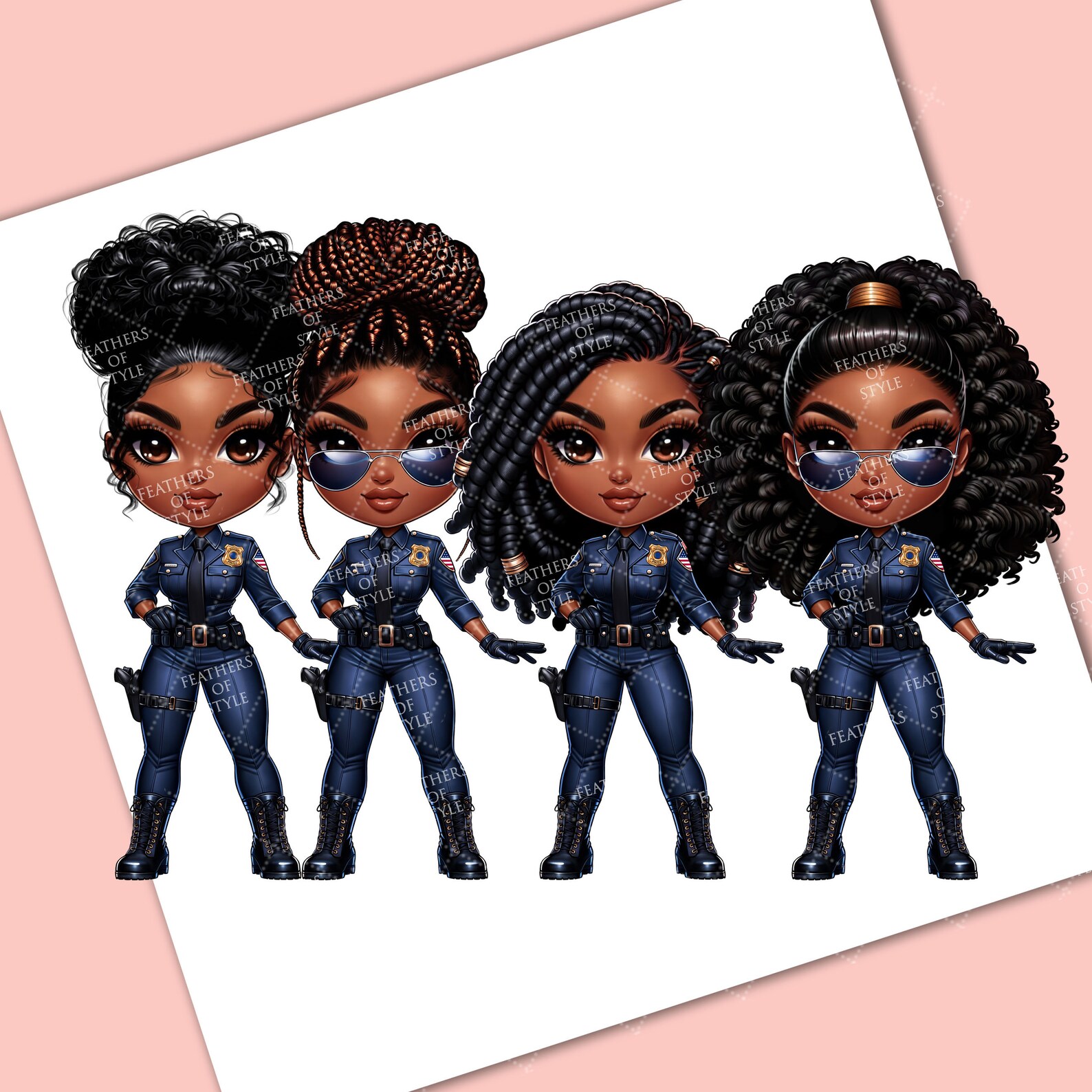 Cop Chibi Police Chibi Doll Clipart, Cop Chibi Doll Clipart, Sheriff Chibi Girl ...