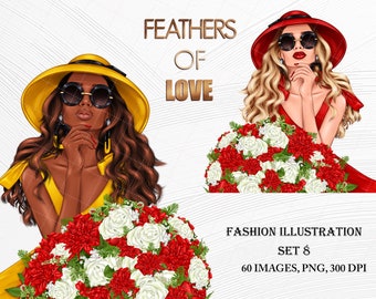 Lady boss clipart, Boss Babe clipart, Planner Girl Clipart, Fashion Girl Clipart, Boss Girl clipart, Afro girl clipart