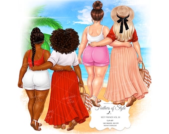 Najlepsi przyjaciele clipart, Soul sisters clipart, Besties clipart, Friends clipart, Bff clipart, Summer friends clipart, Beach friends clipart