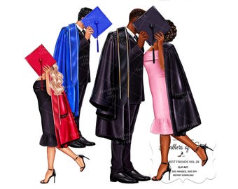 Graduation Clipart, Graduating Girls Planner Stickers, School Clipart, College Senior Clipart, Graduation boy clipart, Students Graduation