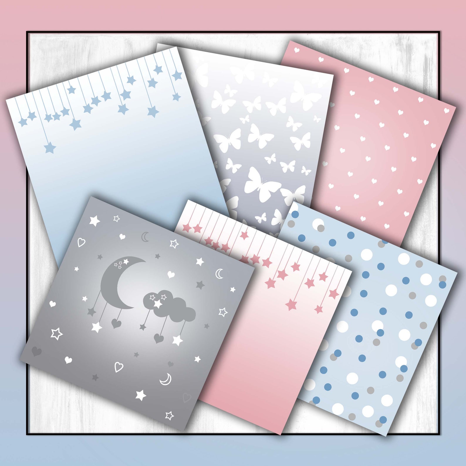Nursery Basic Papers Nursery Patterns Nursery Digital Paper Etsy