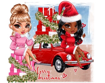 Christmas Chibi doll clipart, Xmas chibi doll clipart, Merry Christmas Chibi doll png, Holiday Chibi doll clipart, Santa chibi doll clipart