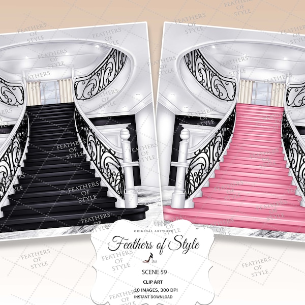 Stairs scene, Stairs illustration, Stairs clipart, Stairs background