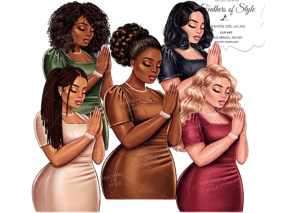 Church lady clipart, Praying lady clipart, Faith clipart, Pray clipart, African American clipart