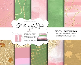 Spring Patterns, Spring Basic Papers, Spring Digital Paper, Pastel Spring, Pastel Patterns, Pastel Colors