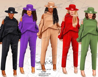 Clipart di moda, clipart di ragazza alla moda, clipart di ragazza sportiva, clipart di ragazza boss, clipart di afroamericani, clipart di ragazze afro