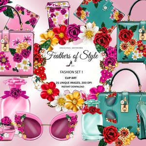 Mode accessoires clipart, Mode clipart, Mode Illustratie, Mode set clipart, Tas clipart, Schoen clipart