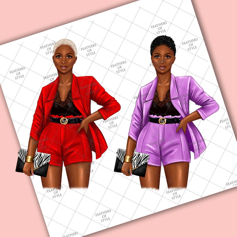 Afro girl clipart Planner Girl Clipart Boss Girl clipart Lady boss clipart Fashion Girl Clipart Boss Babe clipart