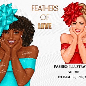 Christmas girl clipart, Christmas clipart, Santa girl clipart, Xmas clipart, Winter clipart, Boss babe clipart, African American clipart