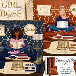 Boss babe clipart, Planner Girl Clipart, Fashion Girl Clipart, Boss Girl, Girl boss clipart, Fashion Illustration, Planner Sticker