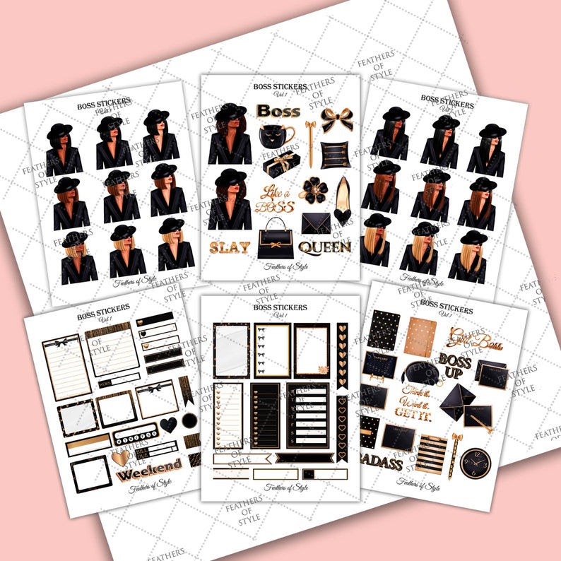 Goodnotes Stickers Boss Babe Stickers Business Woman Etsy