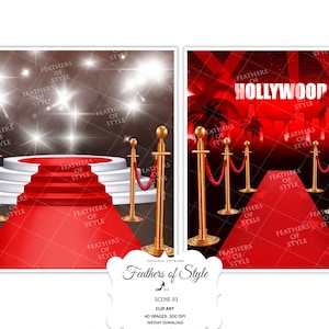 Hollywood scene, Hollywood illustration, Red carpet scene, Hollywood background, Red carpet illustration