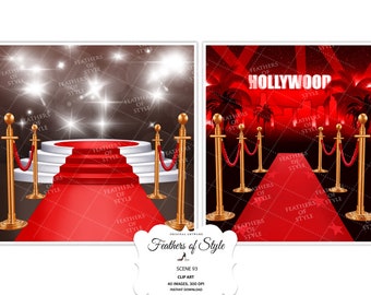 Hollywood scene, Hollywood illustration, Red carpet scene, Hollywood background, Red carpet illustration